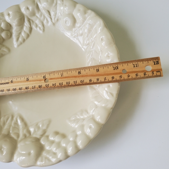 Claire Burke Pottery Raised Fruit Design Cream Bowl Serving Dish 10.25" - Picture 6 of 7